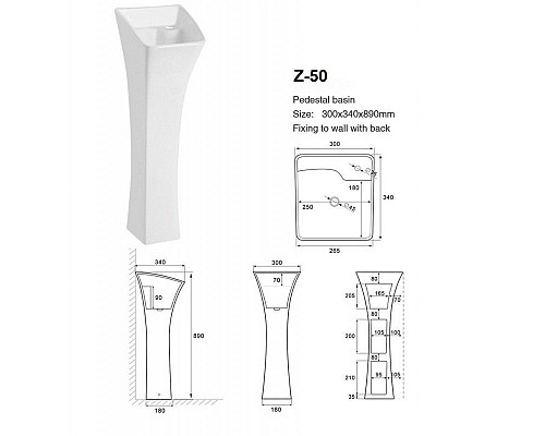 Заказать Раковина - Z-50 Zandini в магазине сантехники Santeh-Crystal.ru