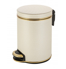 Ведро для мусора 5л Geralis V-RWG-B Ромб белое, кант золото