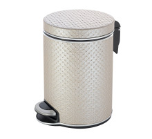 Ведро для мусора 5л Geralis V-PLH-B PUNTO бежевое, кант хром