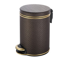 Ведро для мусора 5л Geralis V-PCG-B PUNTO шоколад, кант золото