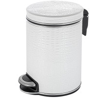 Ведро для мусора 5л Geralis V-KWH-B CROCO белое, кант хром