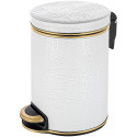 Ведро для мусора 5л Geralis V-KWG-B CROCO белое, кант золото Ведро для мусора 5л Geralis V-KWG-B CROCO белое, кант золото