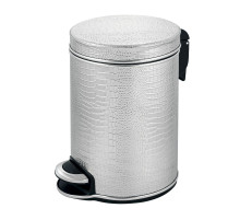 Ведро для мусора 5л Geralis V-KHH-B CROCO серебро, кант хром