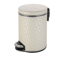 Ведро для мусора 5л Geralis V-FLH-B FLOWER бежевое, кант хром