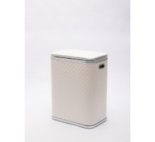 Корзина для белья Geralis SWH-B Ромб стежка, белая, кант хром, стандартная