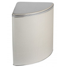 Корзина для белья угловая Geralis RWH-U Ромб белая, кант хром