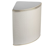 Корзина для белья угловая Geralis RWG-U Ромб белая, кант золото