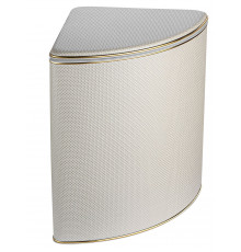 Корзина для белья угловая Geralis RWG-U Ромб белая, кант золото