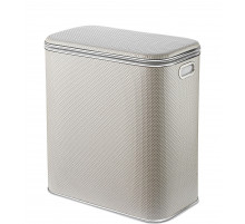 Корзина для белья Geralis RWH-M Ромб белая, кант хром, малая