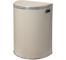 Корзина для белья Geralis RWH-O Ромб белая, кант хром, полукруглая