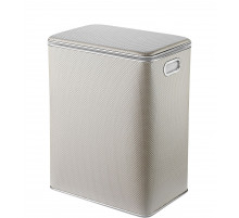 Корзина для белья Geralis RWH-S Ромб белая, кант хром, большая