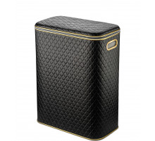 Корзина для белья Geralis CBG-B Ромб темная, кант золото, стандартная