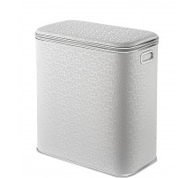 Корзина для белья Geralis FWH-М FLOWER белая, кант хром малая