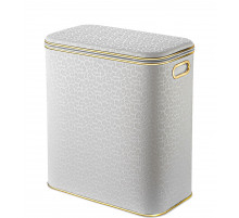 Корзина для белья Geralis FWG-М FLOWER белая, кант золото малая