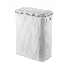 Корзина для белья Geralis PWH-B PUNTO белая, кант хром, стандартная