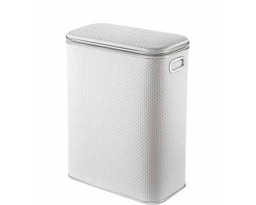 Корзина для белья Geralis PWH-B PUNTO белая, кант хром, стандартная