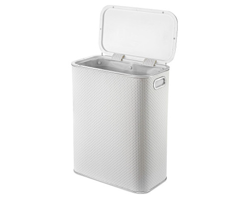 Корзина для белья Geralis PWH-B PUNTO белая, кант хром, стандартная