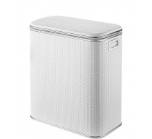 Корзина для белья Geralis PWH-M PUNTO белая, кант хром, малая