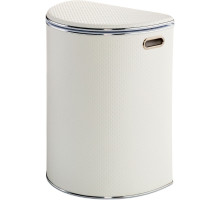 Корзина для белья Geralis PWH-O PUNTO белая, кант хром, полукруглая