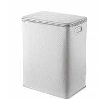 Корзина для белья Geralis PWH-S PUNTO белая, кант хром, большая