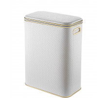 Корзина для белья Geralis PWG-B PUNTO белая, кант золото, стандартная