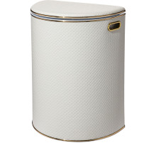 Корзина для белья Geralis PWG-O PUNTO белая, кант золото, полукруглая