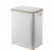 Корзина для белья Geralis PWG-S PUNTO белая, кант золото, большая