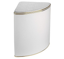 Корзина для белья угловая Geralis PWG-U PUNTO белая, кант золото