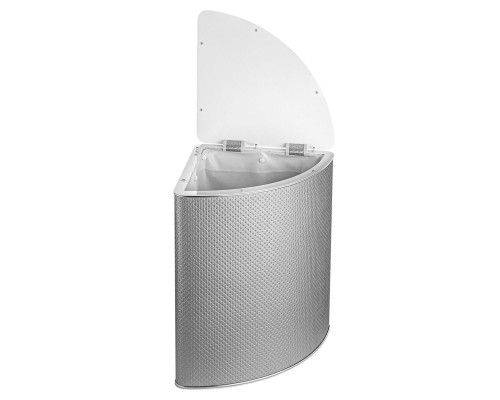 Корзина для белья угловая Geralis PHH-U PUNTO серебро, кант хром