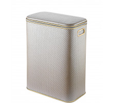 Корзина для белья Geralis PLG-B PUNTO бежевая, кант золото, стандартная