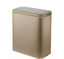 Корзина для белья Geralis PLG-M PUNTO бежевая, кант золото, малая