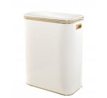 Корзина для белья Geralis NCWG-B Ромб белый, кант золото, стандартная