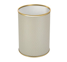 Ведро для мусора 3л открытое Geralis M-RWG-B Ромб белое, кант золото