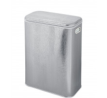 Корзина для белья Geralis KHH-B CROCO серебро, кант хром, стандартная