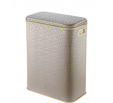 Корзина для белья Geralis FLG-B FLOWER бежевая, кант золото, стандартная