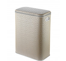 Корзина для белья Geralis FLH-B FLOWER бежевая, кант хром, стандартная