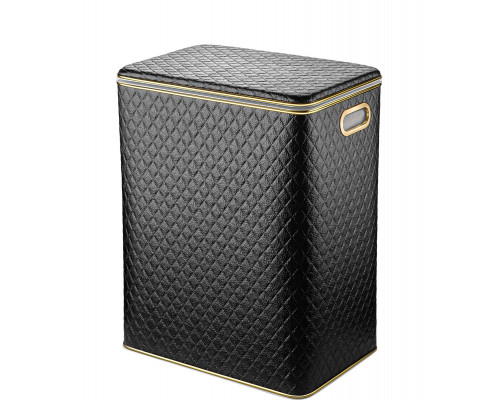 Корзина для белья Geralis CBG-S Ромб темная, кант золото, большая