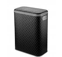 Корзина для белья Geralis CBH-B Ромб темная, кант хром, стандартная