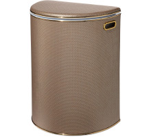 Корзина для белья Geralis RBG-O Ромб темная, кант золото, полукруглая