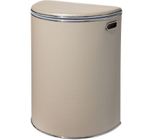 Корзина для белья Geralis NCLH-O Ромб бежевый, кант хром, полукруглая