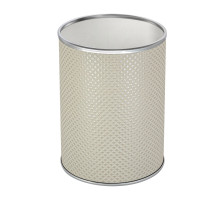 Ведро для мусора 3л открытое Geralis M-RWH-B Ромб белое, кант хром