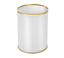 Ведро для мусора 3л открытое Geralis M-PWG-B PUNTO белое, кант золото