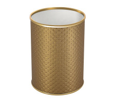Ведро для мусора 3л открытое Geralis M-PGG-B PUNTO золото, кант золото