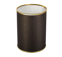 Ведро для мусора 3л открытое Geralis M-PCG-B PUNTO шоколад, кант золото