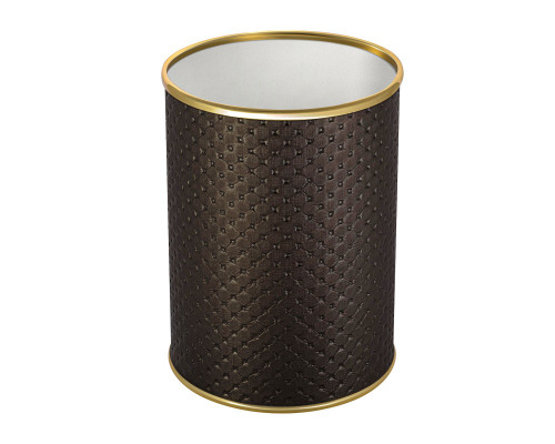 Ведро для мусора 3л открытое Geralis M-PCG-B PUNTO шоколад, кант золото