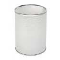 Ведро для мусора 3л открытое Geralis M-KWH-B CROCO белое, кант хром