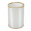 Ведро для мусора 3л открытое Geralis M-KWG-B CROCO белое, кант золото