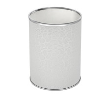 Ведро для мусора 3л открытое Geralis M-FWH-B FLOWER белое, кант хром