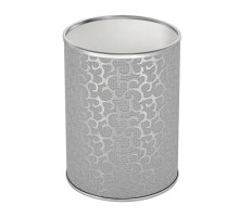 Ведро для мусора 3л открытое Geralis M-FHH-B FLOWER серебро, кант хром