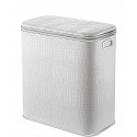 Корзина для белья Geralis KWH-M CROCO белая, кант хром, малая